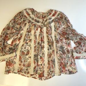 Anthropologie Feather Bone Top Size 14